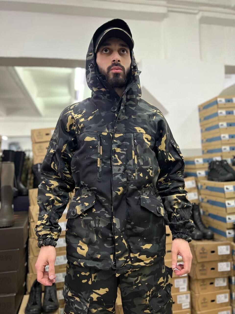 Костюм горка 6 флис лайт чёрный мультикам — фото 1