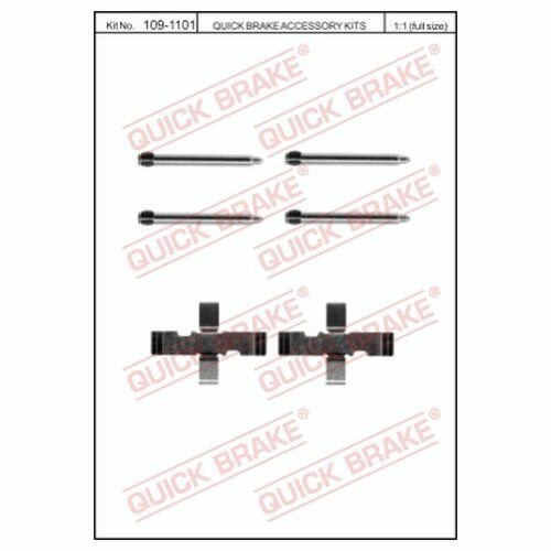 Комплект монтажный тормозных колодок Quick Brake 109-1101 для Ford Escort (1989-2002), Ford Orion (1990-1996), Kia Sephia (1992-2001)