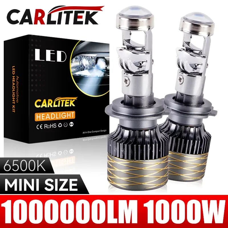 1000 Вт 1000000 LM H7 H4 Светодиодные линзы проектора H8 H11 H9 9005 HB3 9006 HB4 Автомобильные фары 7545 CSP Canbus Мощные мини-налобные лампы, Left Hand Drive, 2PC 6000K WHITE, 9006/HB4