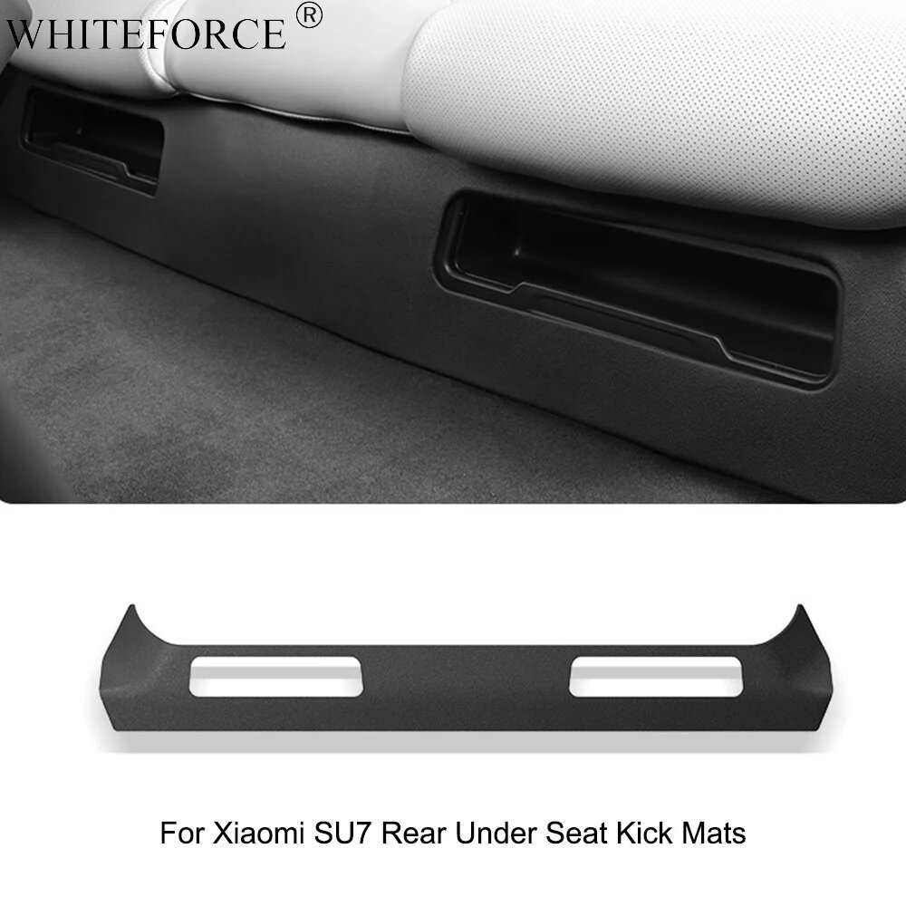 Картинки Для Xiaomi SU7 2024-2025 Задние защитные чехлы из ТПЭ под сиденьем, защита от ударов, защита от царапин, водонепроницаемый коврик, аксессуары, Rear Anti Kick Mats, TPE