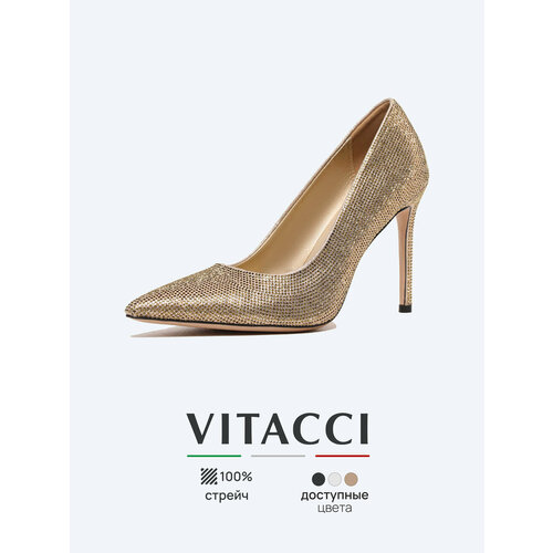 фото Туфли лодочки vitacci, размер 40, золотой