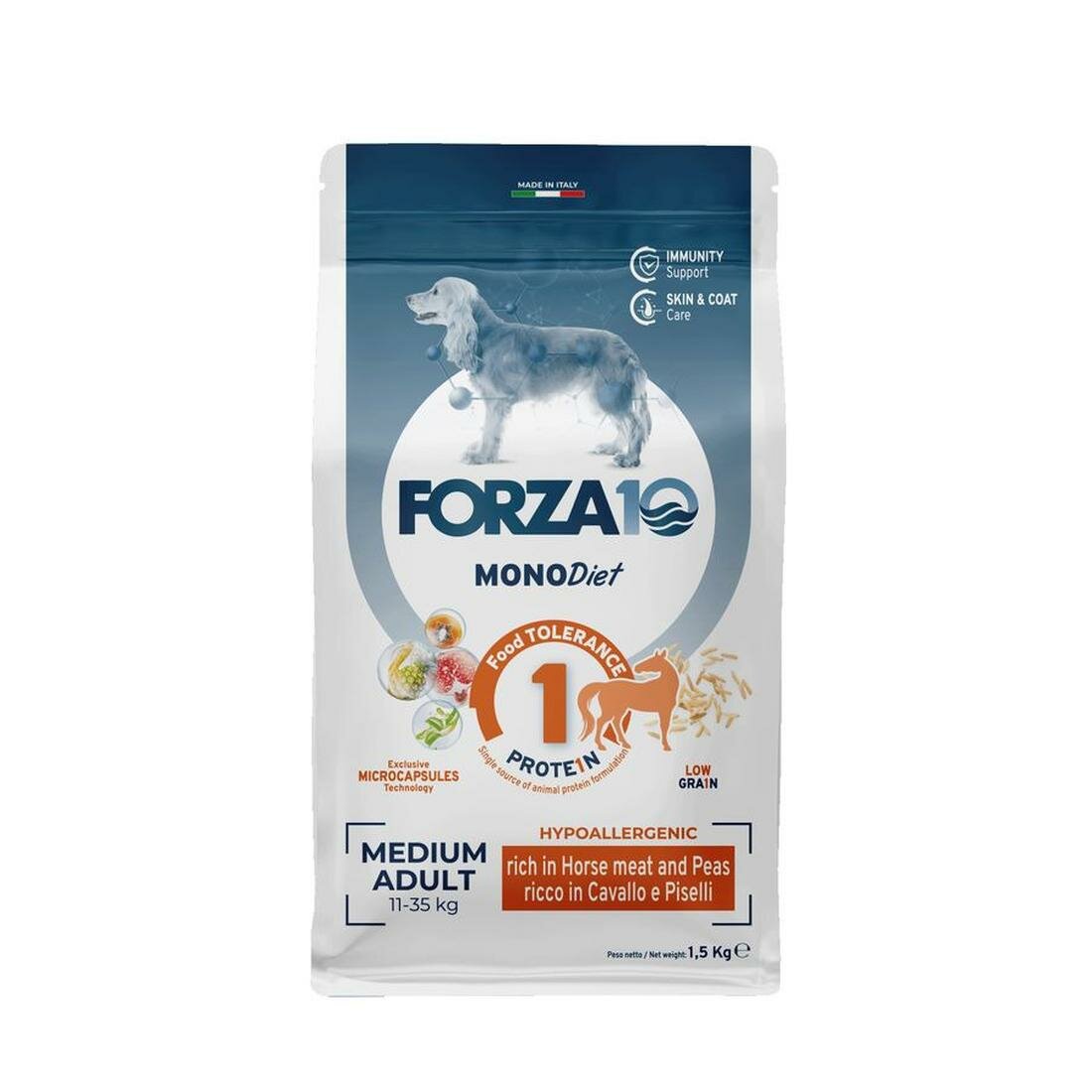 Сухой корм Forza10 Medium Diet для взрослых собак, при аллергии, средних пород из ягненка с микрокапсулами 1,5 кг