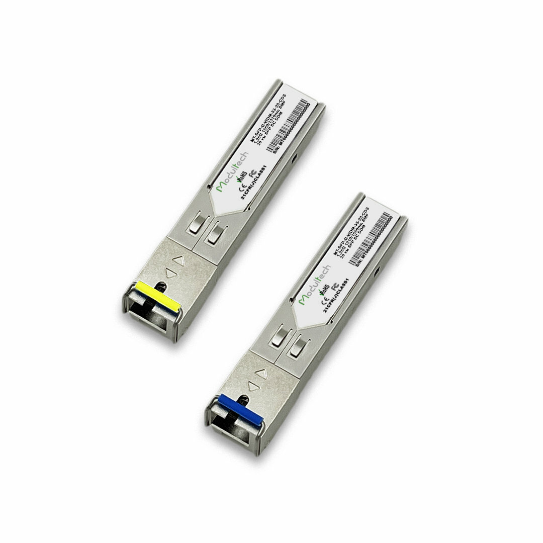 Комплект SFP WDM 1,25 Гбит/с, 20 км, 1310 | 1550 нм, SC, SMF, DDM
