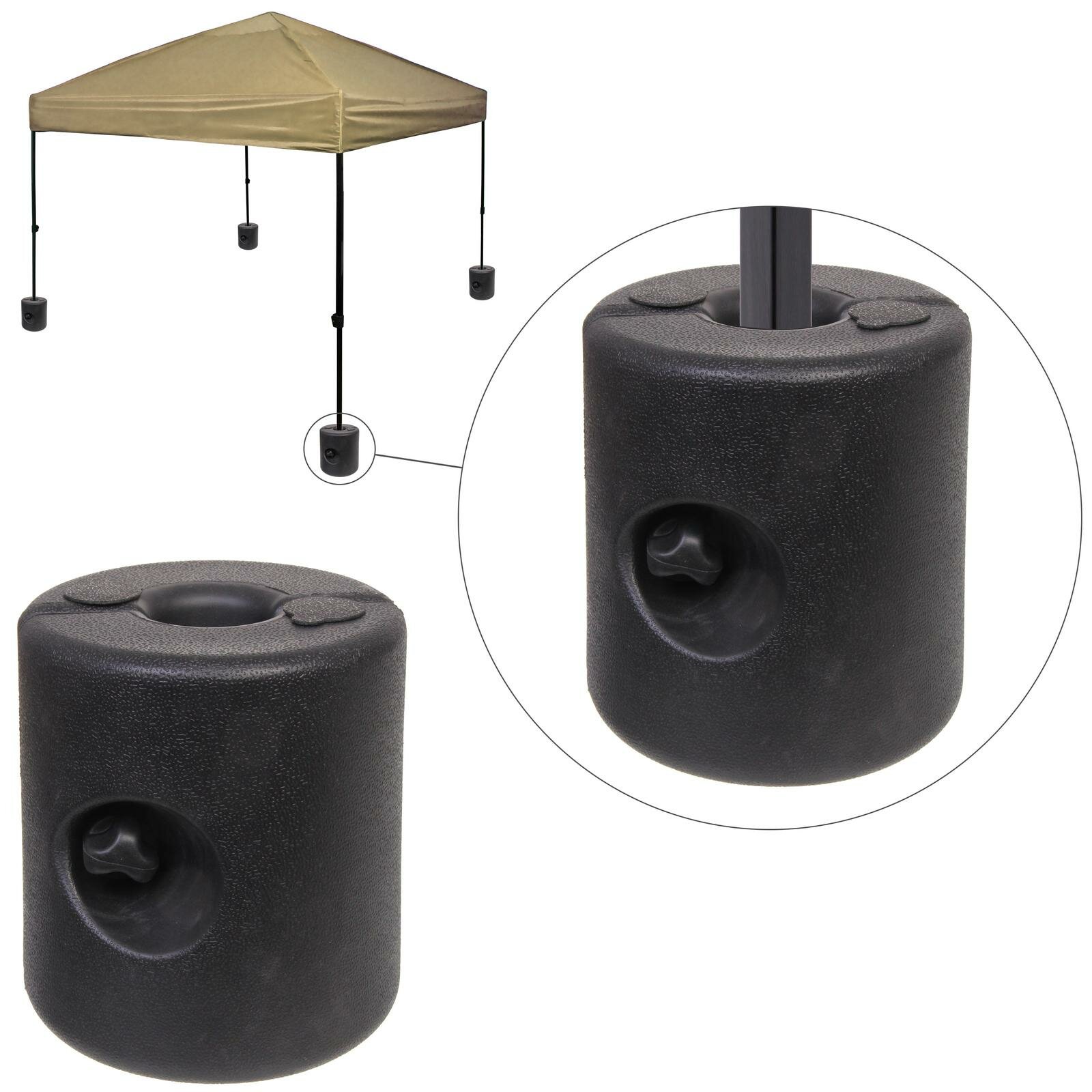 Утяжелитель для шатров водоналивной 10л пластик черный 24х25см