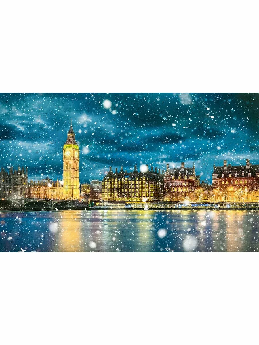 Пазлы 1000 деталей для взрослых Темза снежной ночью