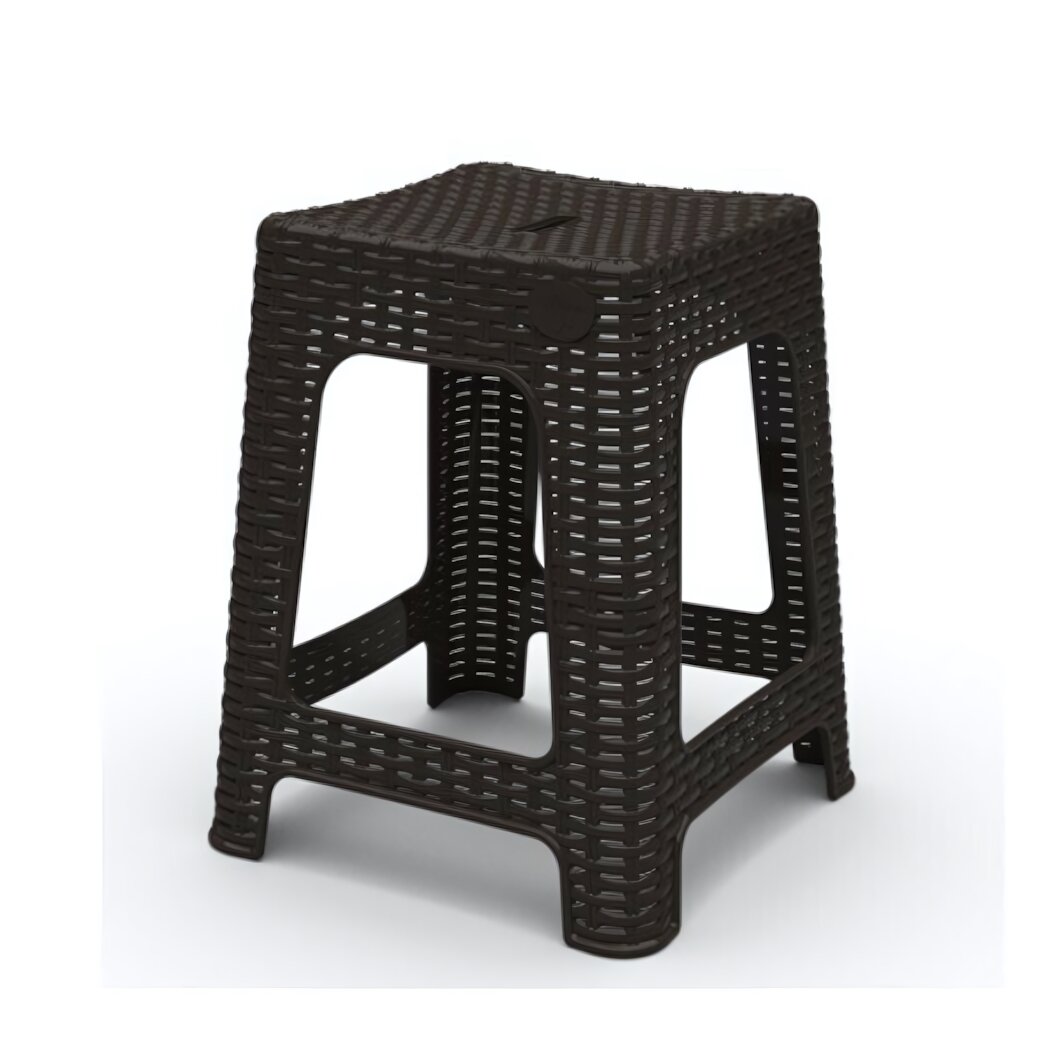 Табурет квадратный устойчивый «Rattan» 36х36х44см, цвет горький шоколад, полипропилен