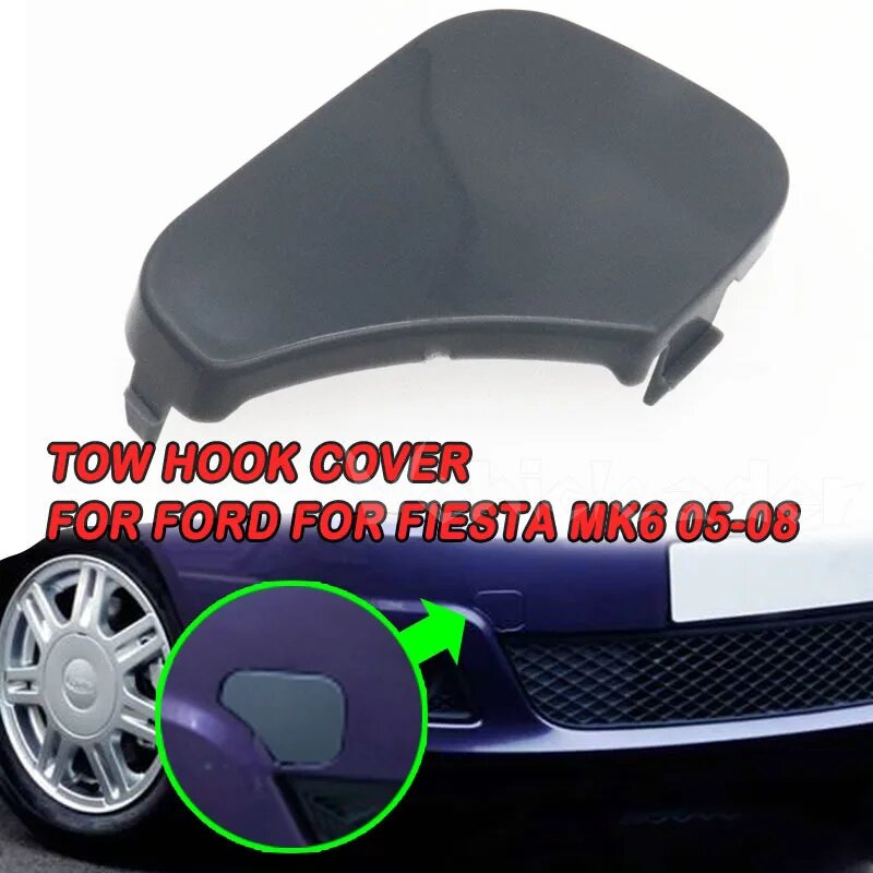 Крышка фаркопа переднего бампера автомобиля для Ford Fiesta MK6 2005 2006 2007 2008, крышка буксировочной проушины 6S6117A989AA, автозамена