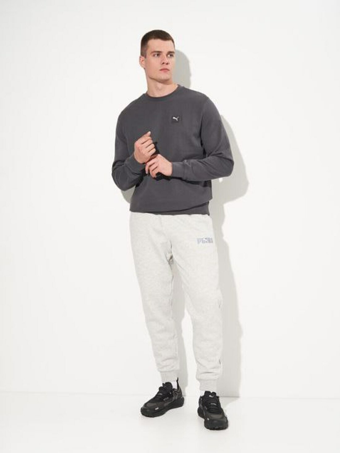 Свитшот PUMA ESS ELEVATED Crew FL, размер M, , серый — фото 1
