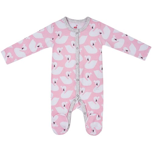 Комбинезон для новорожденной Diva Kids, 56 размер, розовый, швы наружу, клапаны-царапки/ Комбинезон для новорожденного на выписку из роддома