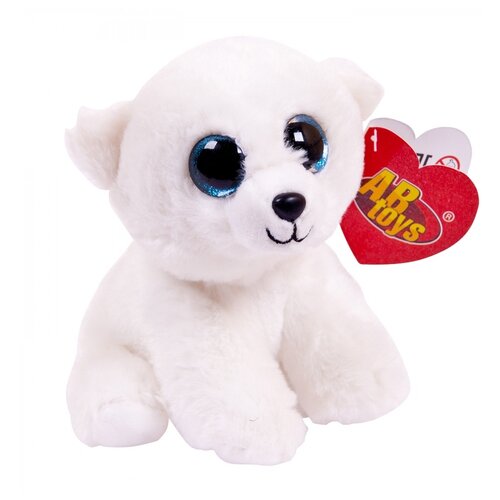 Мягкая игрушка ABtoys Медвежонок полярный, 15 см, белый