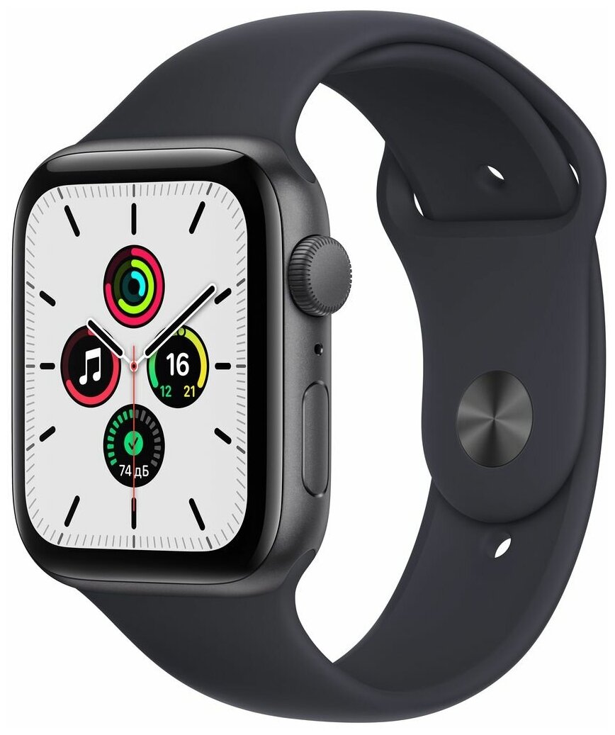 Apple Watch SE GPS 40mm Space Gray Aluminum Case with Midnight Sport Band (Серый космос/тёмная ночь) (MKQ13LL/A)