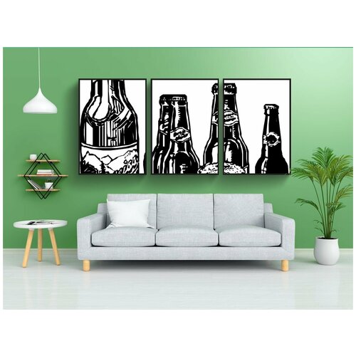 фото Набор модулных постеров для интерьера "винтаж, картинки, пиво" 60x90 см. в тубусе, без рамки lotsprints