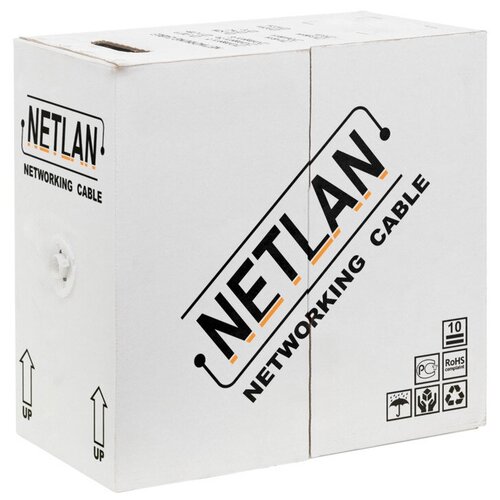 NETLAN Кабель витая пара NETLAN U/UTP 4 пары кат. 5e внутренний EC-UU004-5E-PVC-GY (305 м)