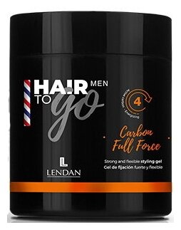 Гель для укладки сильной и гибкой фиксации, 500 мл/ Carbon Full Force Hair To Go Men, Lendan (Лендан) 500 мл