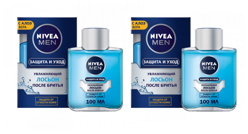 Nivea Men Лосьон после бритья Защита и уход 2 в 1, 100 мл , 2 шт