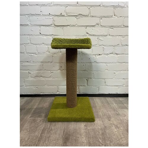 Когтеточка с лежанкой 70 см (ковролин + джут)