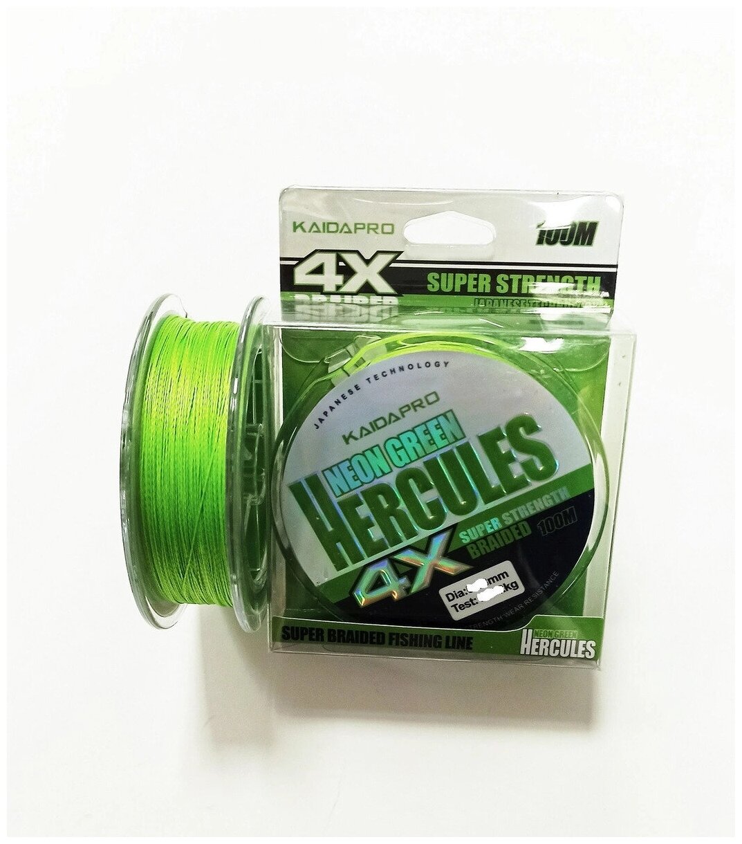 Плетенка KAIDA PRO HERCULES Neon Green 4X100м 0,40мм