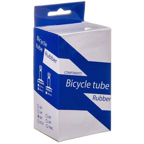 фото Камера велосипедная bt резина 26х1,75/2,125 автониппель 48мм (упак. коробка)