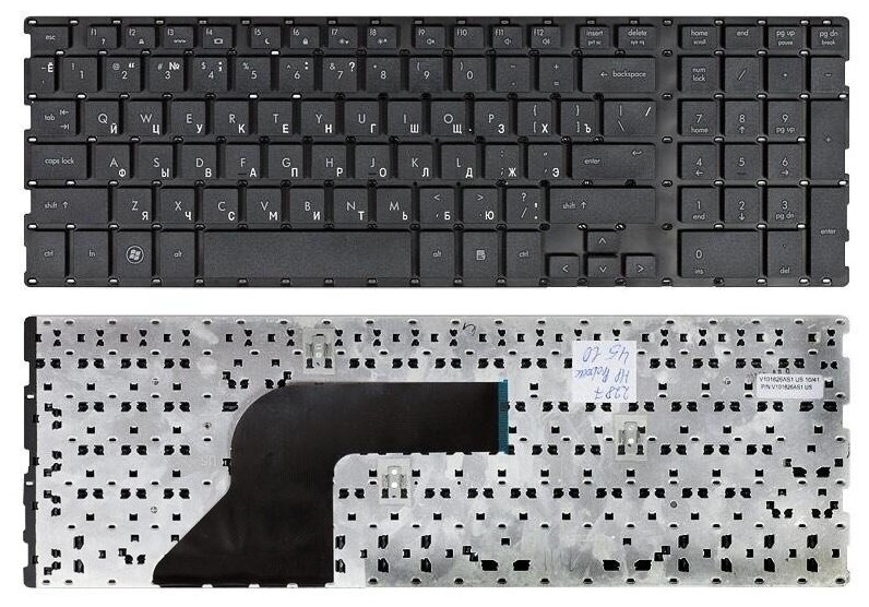 Клавиатура для ноутбука HP 516884-001 черная без рамки плоский ENTER 1340₽