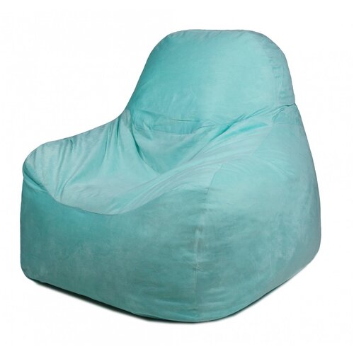 фото Кресло-мешок комфорт пазитифчик голубой (велюр) 90х90 см