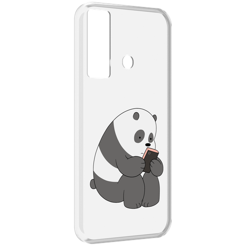 Чехол MyPads панда-в-телефоне для Tecno Camon 17 задняя-панель-накладка-бампер