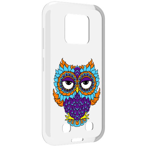 Чехол MyPads Цветная сова для Oukitel WP18 задняя-панель-накладка-бампер