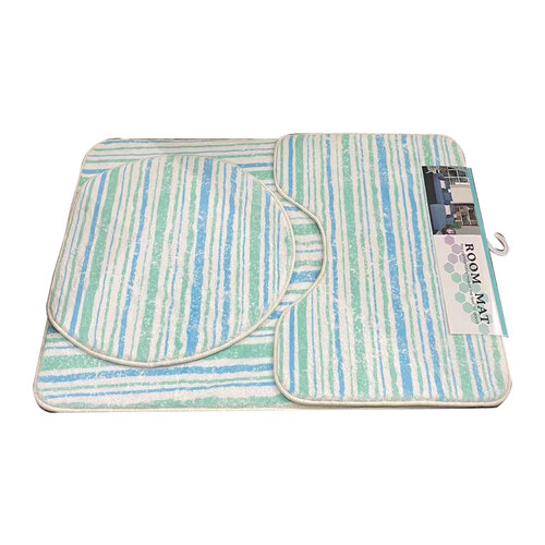 Комплект ковриков Yiwu Ideal для туалета и ванной, голубой