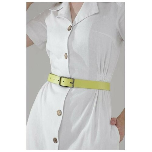 фото Ремень женский, ширина 3 см, винт, пряжка металл, цвет жёлтый magic store