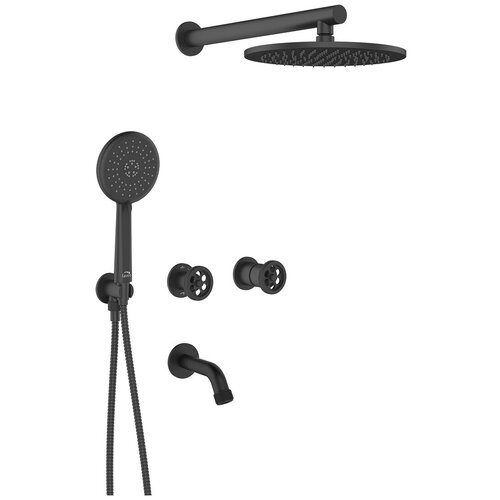 Душевая система Laveo Muro BAU_711P скрытого монтажа с изливом черный