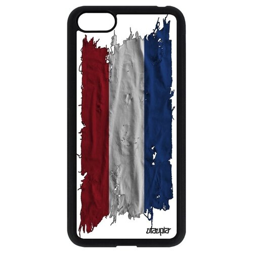 фото Защитный чехол на мобильный // huawei y5 2018 // "флаг голландии на ткани" страна дизайн, utaupia, белый