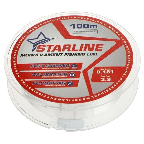 Iam company Монофильная леска STARLINE 100 м (transparent) d=0,181 мм