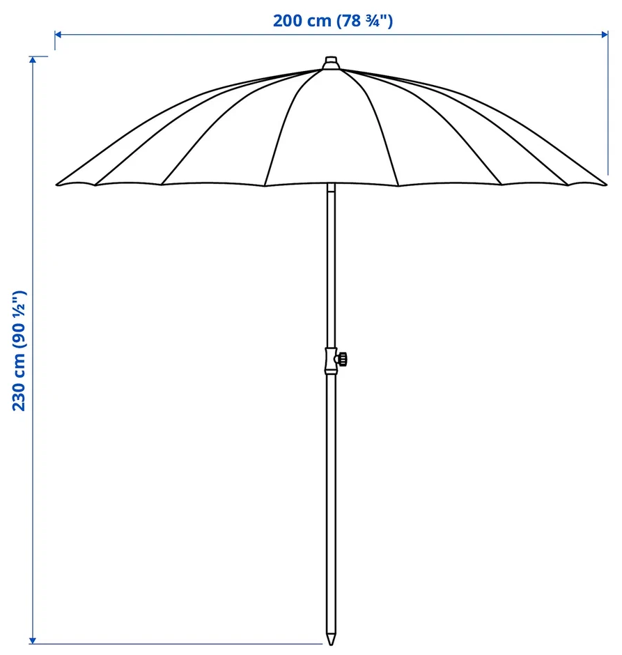 SAMSÖ самсо зонт от солнца 200 см наклонный/бежевый - фотография № 3
