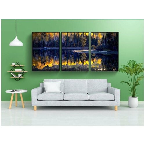 фото Набор модулных постеров для интерьера "пейзаж, осень, природа" 60x90 см. в тубусе, без рамки lotsprints