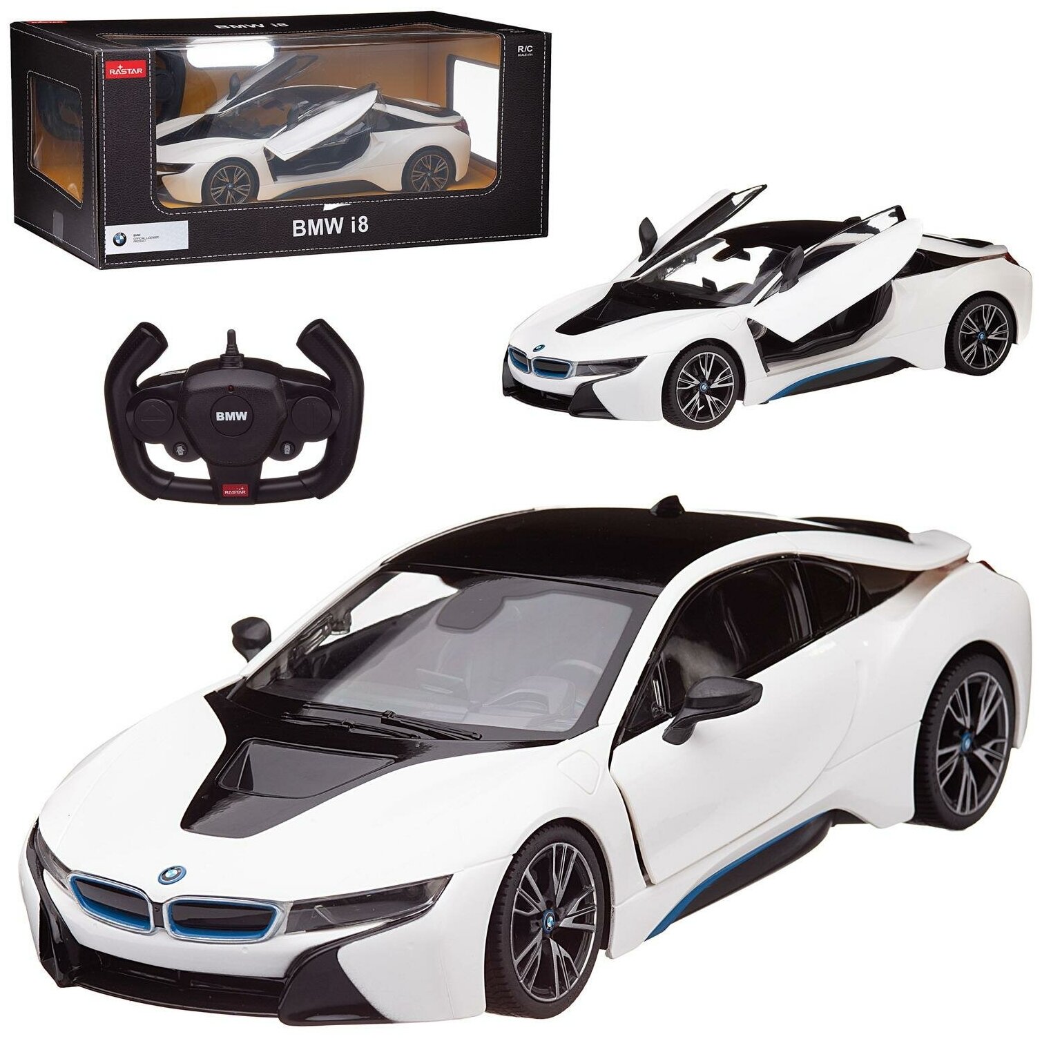 Машина р у 1:14 BMW i8 Open door by contreller Цвет Белый 71000W