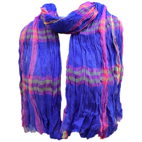 Шарф Crystel Eden,180х40 см, синий, розовый шарф lavantti 190х50 см one size серый оранжевый
