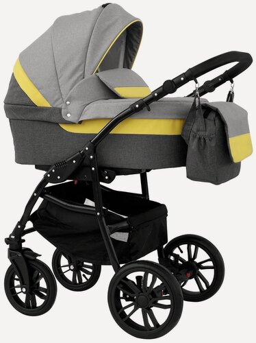 Изображение товара Коляска 3 в 1 Alis ALVARO F универсальная (02), серый, желтый