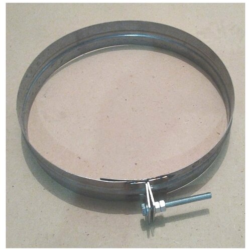 Хомут обжимной, стальной нерж. d:300мм с затяжным болтом