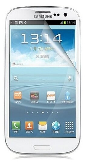 Защитная пленка MyPads (только на плоскую поверхность экрана НЕ закругленная) для телефона Samsung Galaxy S3 GT-i9300 глянцевая