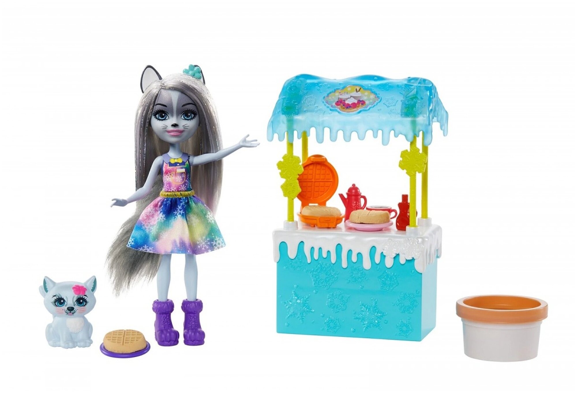 Игровой набор Энчантималс - Стенд с угощениями Хоуна Хаски (Enchantimals Warmin Up Cocoa Stand Playset with Doll)