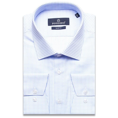 фото Рубашка poggino 7011-56 цвет голубой размер 54 ru / xxl (45-46 cm.)