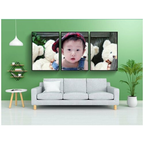 фото Набор модулных постеров для интерьера "baby, мальчик, азиатский" 60x90 см. в тубусе, без рамки lotsprints