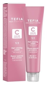 Tefia Color Creats крем-краска для волос Hair Coloring Cream with Monoi Oil, 8.27 светлый блондин жемчужный, 60 мл