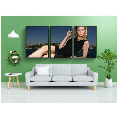 фото Набор модулных постеров для интерьера "женщина, платье, черный" 60x90 см. в тубусе, без рамки lotsprints