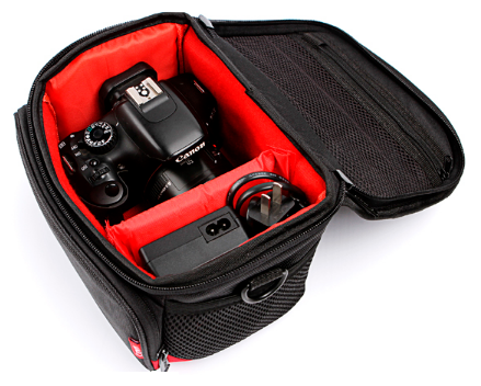 Чехол-сумка MyPads TC-1130 для фотоаппарата Canon IXUS/ EOS 1D/ 5D/ 6D/ 7D/ M2/ M3/ M6/ R/ M50 из качественной износостойкой влагозащитной ткани черный