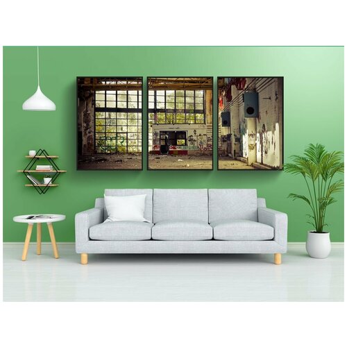 фото Набор модулных постеров для интерьера "потерянные места, фабрика, старый" 60x90 см. в тубусе, без рамки lotsprints