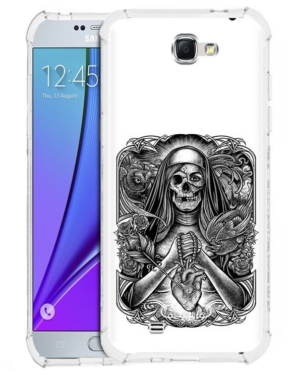 Чехол задняя-панель-накладка-бампер MyPads скелет с сердцем для Samsung Galaxy Note 2 GT-N7100 противоударный