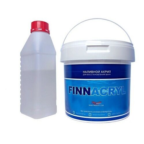 Жидкий акрил FinnAcryl 24 часа (3,4 кг) для реставрации ванны размером 1,5 метра