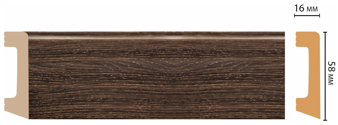 Плинтус Напольный Decomaster D234-81ДМ В58хШ16хД2400 мм / Декомастер.