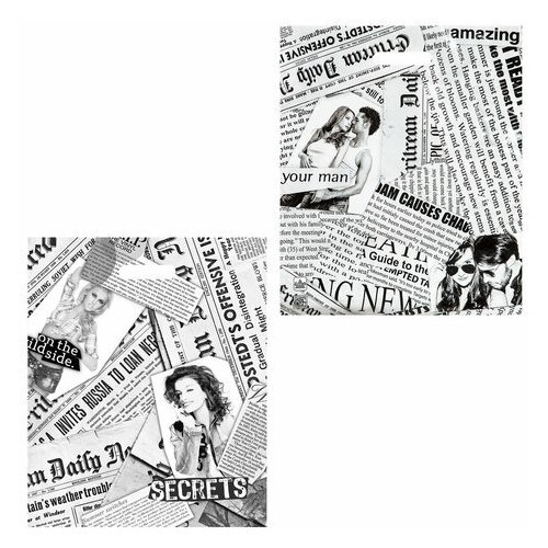 Пакет полиэтиленовый тико ПВД, 45х38 см, 50 шт, с вырубной ручкой, Газетный микс, 60 мкм, н00057259