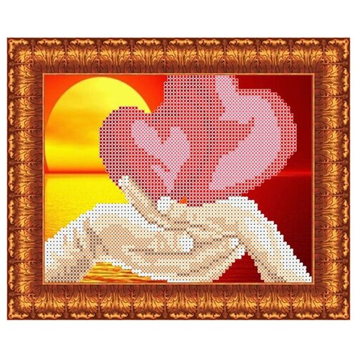 набор для вышивания влюбленные амуры Набор бисером Чехия Влюблённые сердца13х18см (цена производителя)